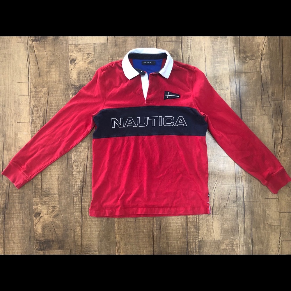 Vintage Nautica Long Sleeve Polo